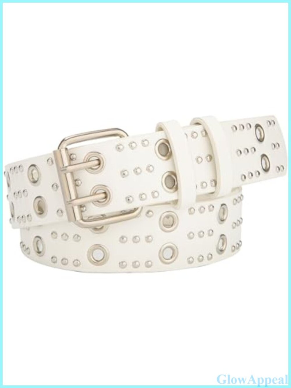 Double Grommet PU Leather Studded Punk Belt Adjustable